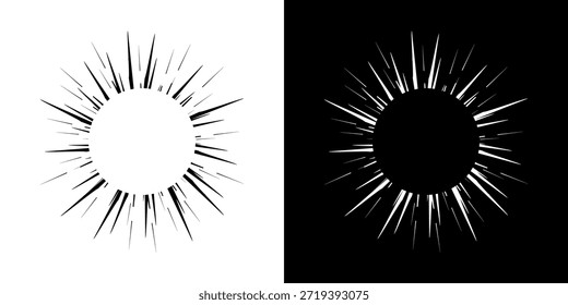 Líneas dinámicas abstractas del ritmo de ondas de sonido en espiral. Onda de sonido circular en espiral con ritmo de líneas. Líneas abstractas futuristas circulares, fondo blanco y negro.	

