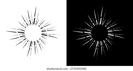 Linhas de ritmo de onda de som espiral abstrata dinâmica. Ritmo de onda de som espiral circular de linhas. Linhas abstratas futuristas circulares, fundo preto e branco.