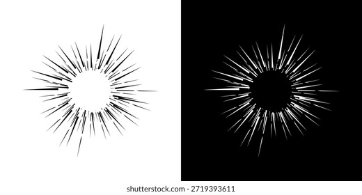 Líneas dinámicas abstractas del ritmo de ondas de sonido en espiral. Onda de sonido circular en espiral con ritmo de líneas. Líneas abstractas futuristas circulares, fondo blanco y negro.