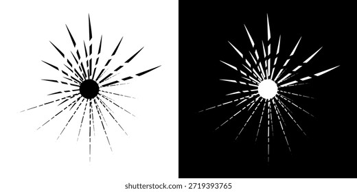 Líneas dinámicas abstractas del ritmo de ondas de sonido en espiral. Onda de sonido circular en espiral con ritmo de líneas. Líneas abstractas futuristas circulares, fondo blanco y negro.