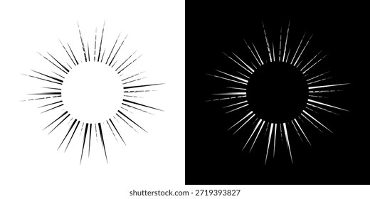 Líneas dinámicas abstractas del ritmo de ondas de sonido en espiral. Onda de sonido circular en espiral con ritmo de líneas. Líneas abstractas futuristas circulares, fondo blanco y negro.	