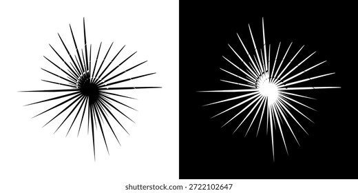 Dynamic abstract spiral sound wave rhythm lines. Circular spiral sound wave rhythm of lines. Circular futuristic abstract lines, black and white background.