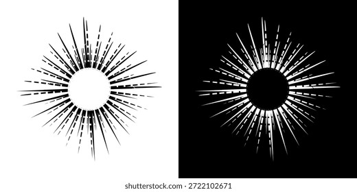 Linhas de ritmo de onda de som espiral abstrata dinâmica. Ritmo de onda de som espiral circular de linhas. Linhas abstratas futuristas circulares, fundo preto e branco.