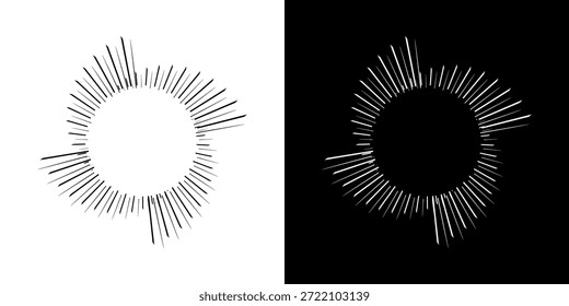 Líneas dinámicas abstractas del ritmo de ondas de sonido en espiral. Onda de sonido circular en espiral con ritmo de líneas. Líneas abstractas futuristas circulares, fondo blanco y negro.	