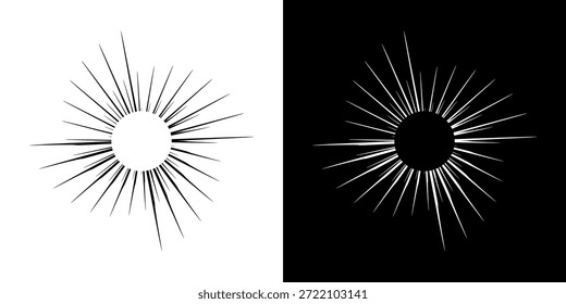Líneas dinámicas abstractas del ritmo de ondas de sonido en espiral. Onda de sonido circular en espiral con ritmo de líneas. Líneas abstractas futuristas circulares, fondo blanco y negro.	
