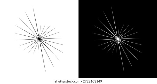 Líneas dinámicas abstractas del ritmo de ondas de sonido en espiral. Onda de sonido circular en espiral con ritmo de líneas. Líneas abstractas futuristas circulares, fondo blanco y negro.	