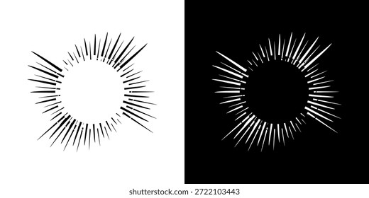 Líneas dinámicas abstractas del ritmo de ondas de sonido en espiral. Onda de sonido circular en espiral con ritmo de líneas. Líneas abstractas futuristas circulares, fondo blanco y negro.
