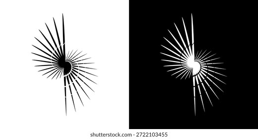 Linhas de ritmo de onda de som espiral abstrata dinâmica. Ritmo de onda de som espiral circular de linhas. Linhas abstratas futuristas circulares, fundo preto e branco.
