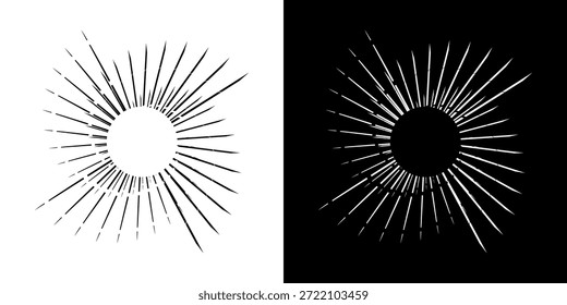 Líneas dinámicas abstractas del ritmo de ondas de sonido en espiral. Onda de sonido circular en espiral con ritmo de líneas. Líneas abstractas futuristas circulares, fondo blanco y negro.