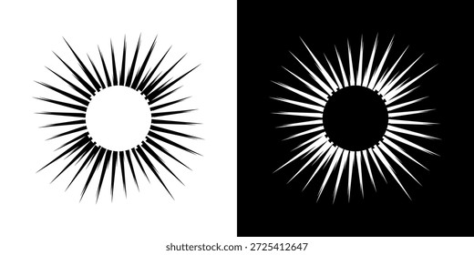Líneas dinámicas abstractas del ritmo de ondas de sonido en espiral. Onda de sonido circular en espiral con ritmo de líneas. Líneas abstractas futuristas circulares, fondo blanco y negro.	
