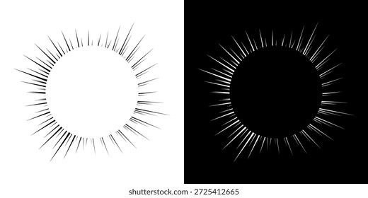 Dynamische abstrakte Spiral-Schallwellen-Rhythmuslinien. Kreisförmige Spirale Schallwelle Rhythmus von Linien. Zirkuläre futuristische abstrakte Linien, schwarz-weißer Hintergrund.	
