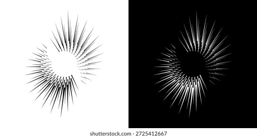 Líneas dinámicas abstractas del ritmo de ondas de sonido en espiral. Onda de sonido circular en espiral con ritmo de líneas. Líneas abstractas futuristas circulares, fondo blanco y negro.	
