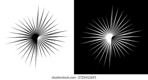 Linhas de ritmo de onda de som espiral abstrata dinâmica. Ritmo de onda de som espiral circular de linhas. Linhas abstratas futuristas circulares, fundo preto e branco.	
