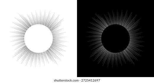 Líneas dinámicas abstractas del ritmo de ondas de sonido en espiral. Onda de sonido circular en espiral con ritmo de líneas. Líneas abstractas futuristas circulares, fondo blanco y negro.	
