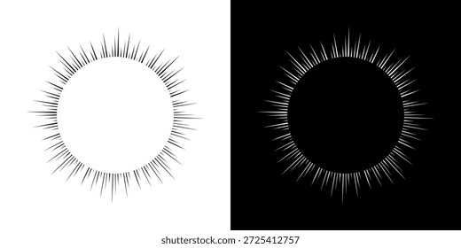 Líneas dinámicas abstractas del ritmo de ondas de sonido en espiral. Onda de sonido circular en espiral con ritmo de líneas. Líneas abstractas futuristas circulares, fondo blanco y negro.	
