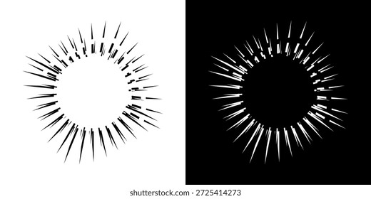 Dynamic abstract spiral sound wave rhythm lines. Circular spiral sound wave rhythm of lines. Circular futuristic abstract lines, black and white background.	