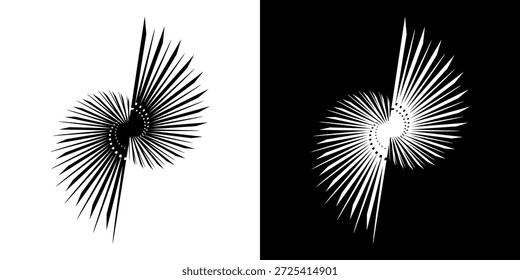 	
Linhas de ritmo de onda de som espiral abstrata dinâmica. Ritmo de onda de som espiral circular de linhas. Linhas abstratas futuristas circulares, fundo preto e branco.	
