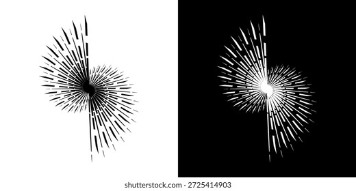 	
Dynamic abstract spiral sound wave rhythm lines. Circular spiral sound wave rhythm of lines. Circular futuristic abstract lines, black and white background.	