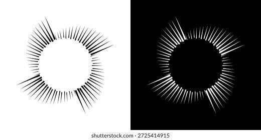 	
Linhas de ritmo de onda de som espiral abstrata dinâmica. Ritmo de onda de som espiral circular de linhas. Linhas abstratas futuristas circulares, fundo preto e branco.	