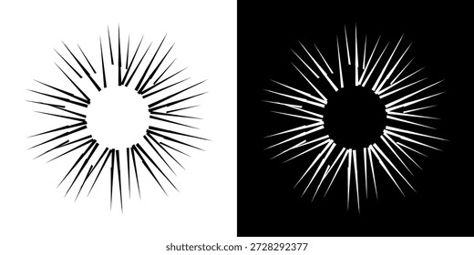 Líneas dinámicas abstractas del ritmo de ondas de sonido en espiral. Onda de sonido circular en espiral con ritmo de líneas. Líneas abstractas futuristas circulares, fondo blanco y negro.	