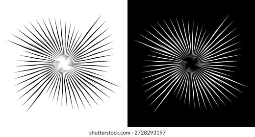 Líneas dinámicas abstractas del ritmo de ondas de sonido en espiral. Onda de sonido circular en espiral con ritmo de líneas. Líneas abstractas futuristas circulares, fondo blanco y negro.