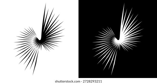 Dynamic abstract spiral sound wave rhythm lines. Circular spiral sound wave rhythm of lines. Circular futuristic abstract lines, black and white background.