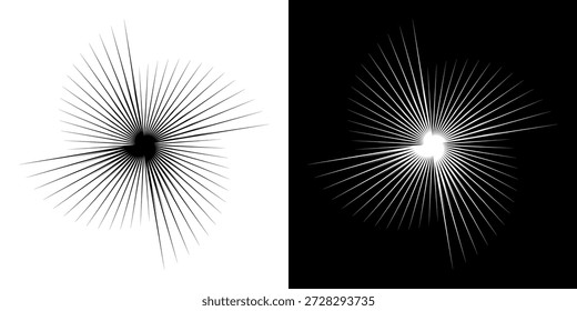Dynamische abstrakte Spiral-Schallwellen-Rhythmuslinien. Kreisförmige Spirale Schallwelle Rhythmus von Linien. Zirkuläre futuristische abstrakte Linien, schwarz-weißer Hintergrund.	
