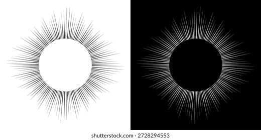 Líneas dinámicas abstractas del ritmo de ondas de sonido en espiral. Onda de sonido circular en espiral con ritmo de líneas. Líneas abstractas futuristas circulares, fondo blanco y negro.