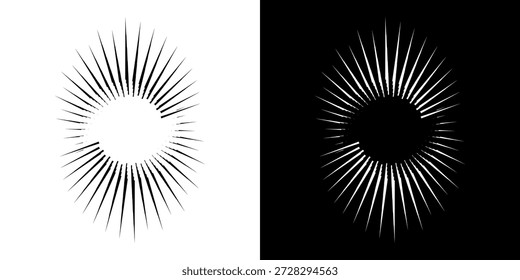 Linhas de ritmo de onda de som espiral abstrata dinâmica. Ritmo de onda de som espiral circular de linhas. Linhas abstratas futuristas circulares, fundo preto e branco.