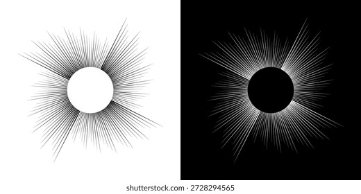 Dynamic abstract spiral sound wave rhythm lines. Circular spiral sound wave rhythm of lines. Circular futuristic abstract lines, black and white background.