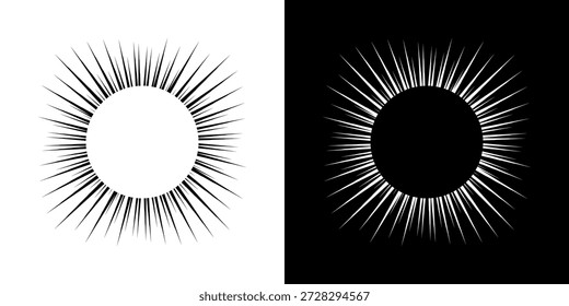Líneas dinámicas abstractas del ritmo de ondas de sonido en espiral. Onda de sonido circular en espiral con ritmo de líneas. Líneas abstractas futuristas circulares, fondo blanco y negro.