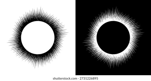 Líneas dinámicas abstractas del ritmo de ondas de sonido en espiral. Onda de sonido circular en espiral con ritmo de líneas. Líneas abstractas futuristas circulares, fondo blanco y negro.	
