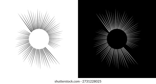 Dynamische abstrakte Spiral-Schallwellen-Rhythmuslinien. Kreisförmige Spirale Schallwelle Rhythmus von Linien. Zirkuläre futuristische abstrakte Linien, schwarz-weißer Hintergrund.