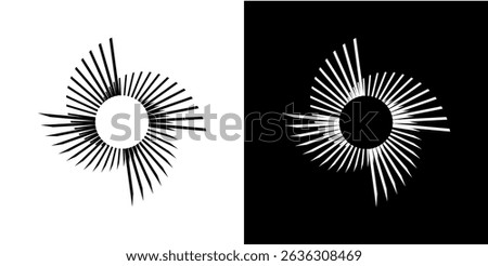 Dynamic abstract spiral sound wave rhythm lines. Circular spiral sound wave rhythm of lines. Circular futuristic abstract lines, black and white background.	