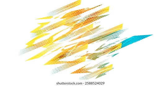 Dynamic Abstract Sport Background with Gradient Brush Strokes on White Background