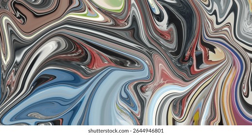 Dynamic abstract swirl blending icy blue, charcoal, and crimson hues, creating a fluid, high-contrast modern art effect. Perfect for backgrounds or digital design.