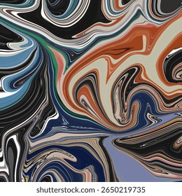 Dynamic abstract swirl with bold earth tones and deep blacks. Perfect for creative backgrounds, modern art projects, and digital design inspiration.