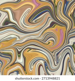 Una textura de remolino abstracta dinámica con efectos de mármol multicolor que fluyen, mezclando curvas orgánicas en un rico diseño de fondo de arte.
