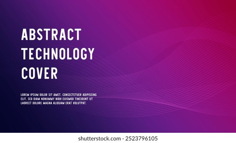 A dynamic abstract technology cover design featuring a sleek gradient background in vibrant purple and pink hues. The modern wave pattern adds a futuristic touch