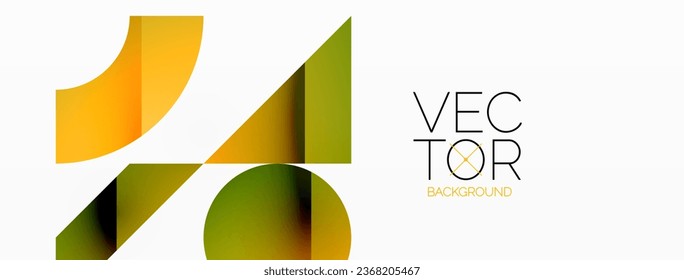 Dynamic abstract vector background. Harmonious fusion of circles, squares, and triangles. Geometric elements intertwine to create mesmerizing backdrop. Each shape contributes to kaleidoscope of forms