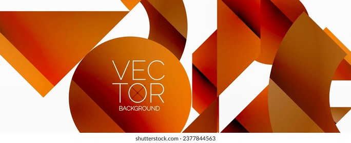 Dynamic abstract vector background. Harmonious fusion of circles, squares, and triangles. Geometric elements intertwine to create mesmerizing backdrop. Each shape contributes to kaleidoscope of forms