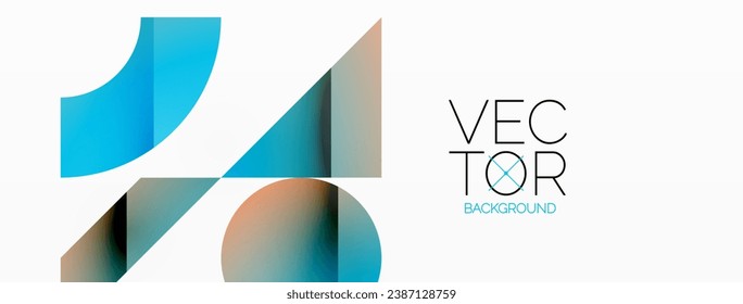 Dynamic abstract vector background. Harmonious fusion of circles, squares, and triangles. Geometric elements intertwine to create mesmerizing backdrop. Each shape contributes to kaleidoscope of forms