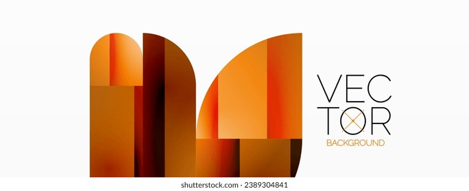 Dynamic abstract vector background. Harmonious fusion of circles, squares, and triangles. Geometric elements intertwine to create mesmerizing backdrop. Each shape contributes to kaleidoscope of forms