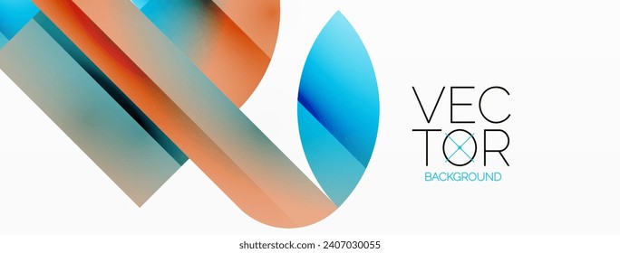 Dynamic abstract vector background. Harmonious fusion of circles, squares, and triangles. Geometric elements intertwine to create mesmerizing backdrop. Each shape contributes to kaleidoscope of forms