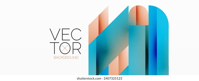Dynamic abstract vector background. Harmonious fusion of circles, squares, and triangles. Geometric elements intertwine to create mesmerizing backdrop. Each shape contributes to kaleidoscope of forms