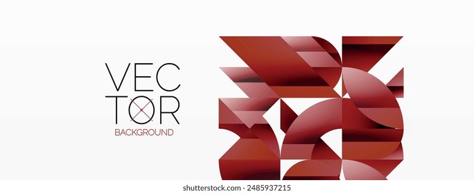 Dynamic abstract vector background. Harmonious fusion of circles, squares, and triangles. Geometric elements intertwine to create mesmerizing backdrop. Each shape contributes to kaleidoscope of forms