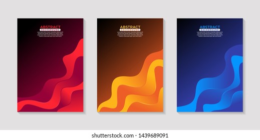 Dynamic abstract vector banners with colorful abstract 3D wave backgrounds. Modern vector templates, templates for business presentation designs, leaflets, posters, and invitations. EPS 10 vector