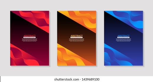 Dynamic abstract vector banners with colorful abstract 3D wave backgrounds. Modern vector templates, templates for business presentation designs, leaflets, posters, and invitations. EPS 10 vector