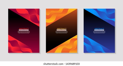 Dynamic abstract vector banners with colorful abstract 3D wave backgrounds. Modern vector templates, templates for business presentation designs, leaflets, posters, and invitations. EPS 10 vector
