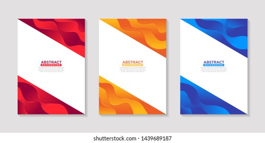 Banderas vectoriales abstractas dinámicas con coloridos fondos abstractos de onda 3D. Plantillas vectoriales modernas, plantillas para diseños de presentaciones empresariales, folletos, carteles e invitaciones. Vector EPS 10